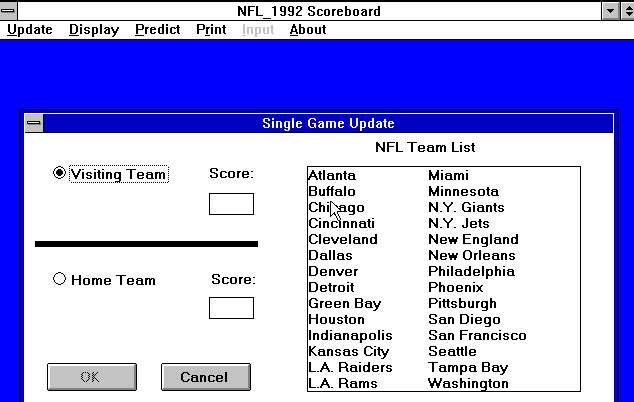 Cover image for NFL 1992 Scoreboard